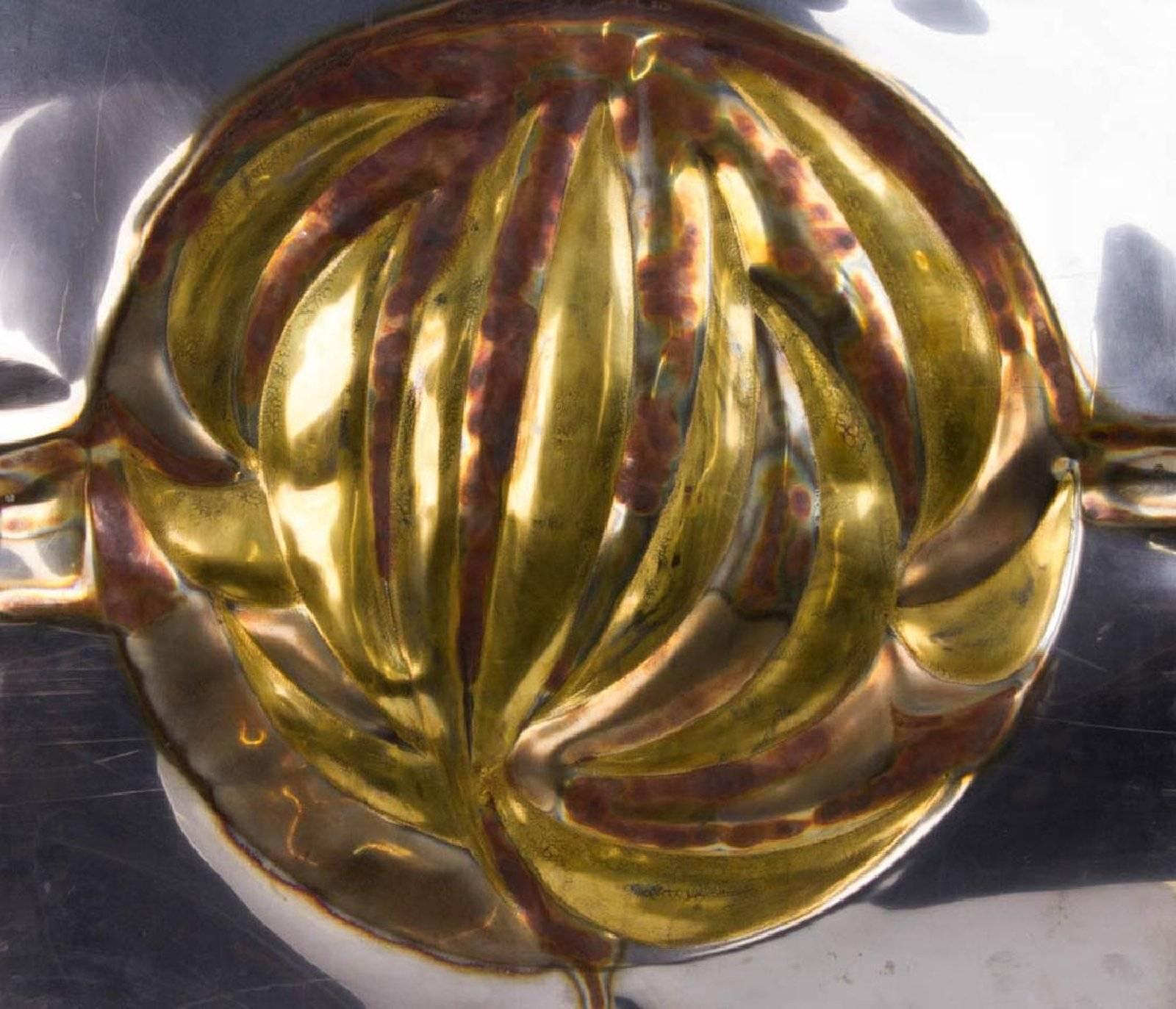 Italian Silvana Cenci Signed Mid Century Modern Steel Gold Explosion Sculpture  For Sale 1