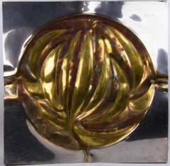 Italian Silvana Cenci Signed Mid Century Modern Steel Gold Explosion Sculpture 
