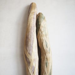 Abstract Vertical Wall Sculpture in Natural Materials "Sisters"