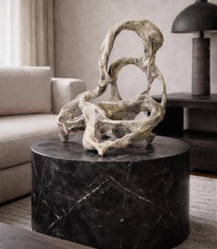 Biomorphic Contemporary Sculpture in Hemp Fiber, Abstract, Signed
