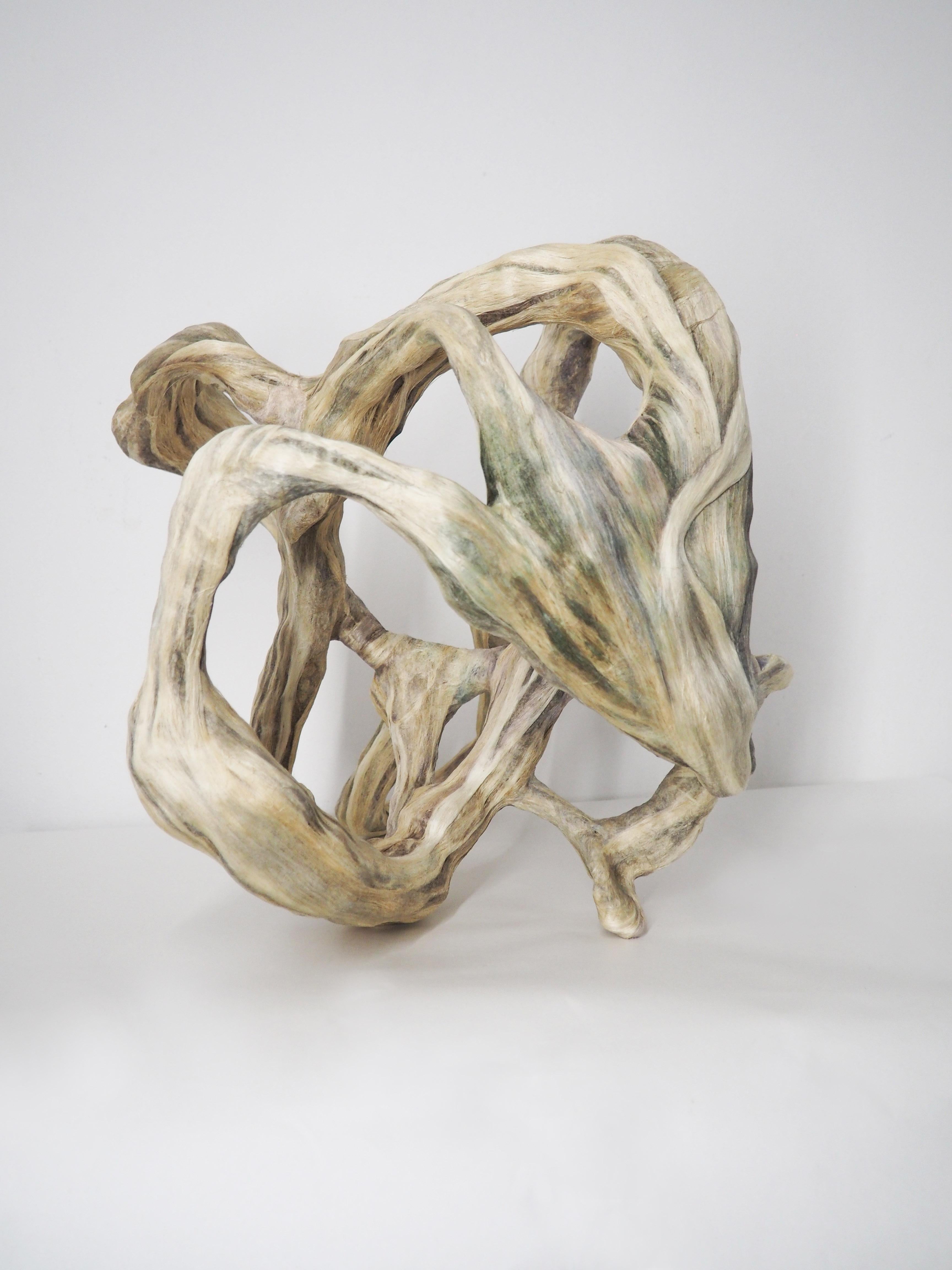 Contemporary Abstract Sculpture, Organic Materials "Weaving Hope"
