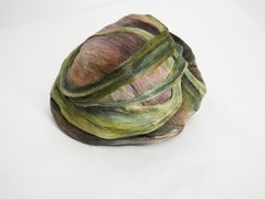 Scultura organica contemporanea da parete in fibra di canapa naturale, firmata