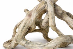 Escultura Abstracta Biomórfica Mínima en Fibra de Cáñamo, Arte Orgánico Contemporáneo