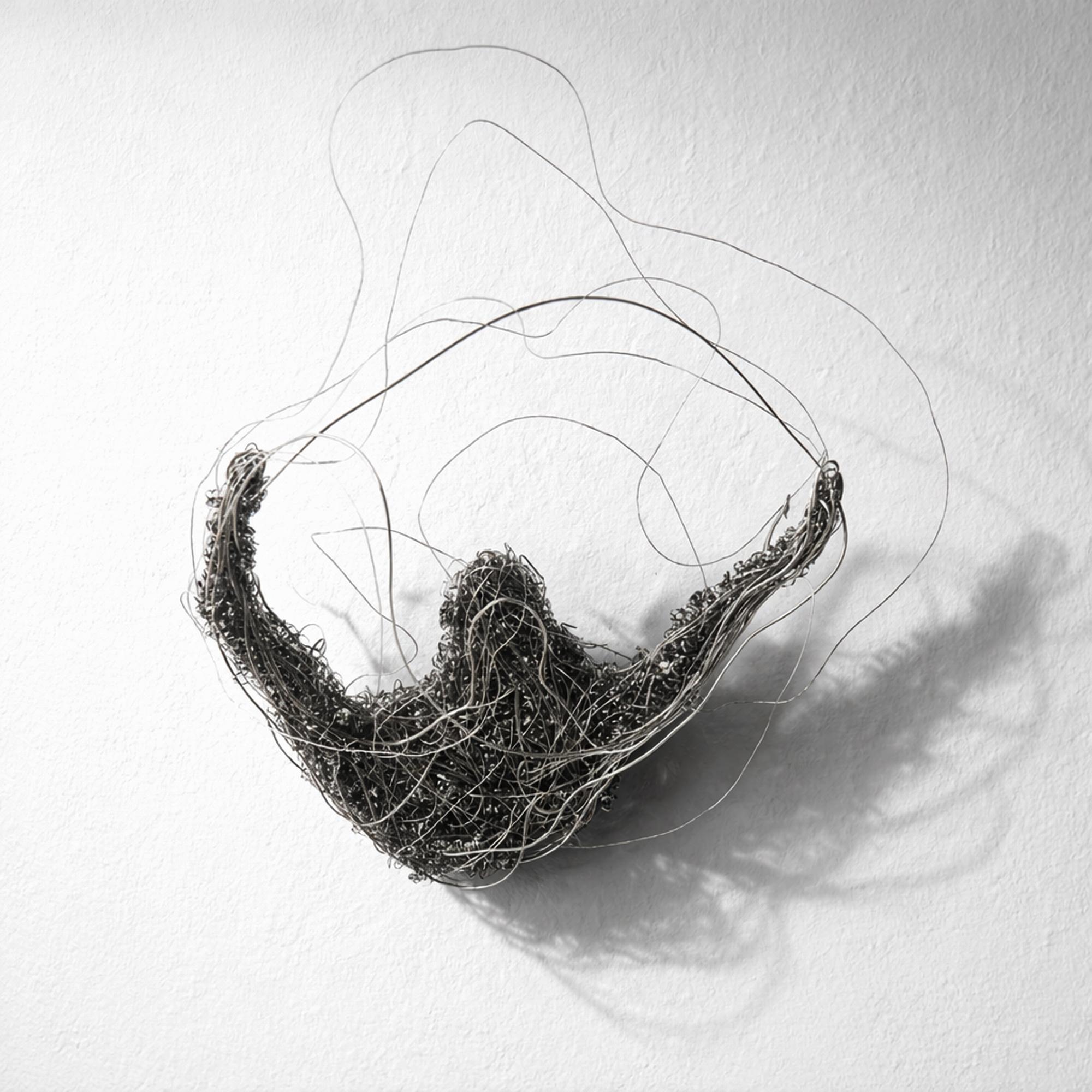 Silvana Ilieva Abstract Sculpture - “Prayer” Small Metal Wall Sculpture, Minimalist Abstract Object