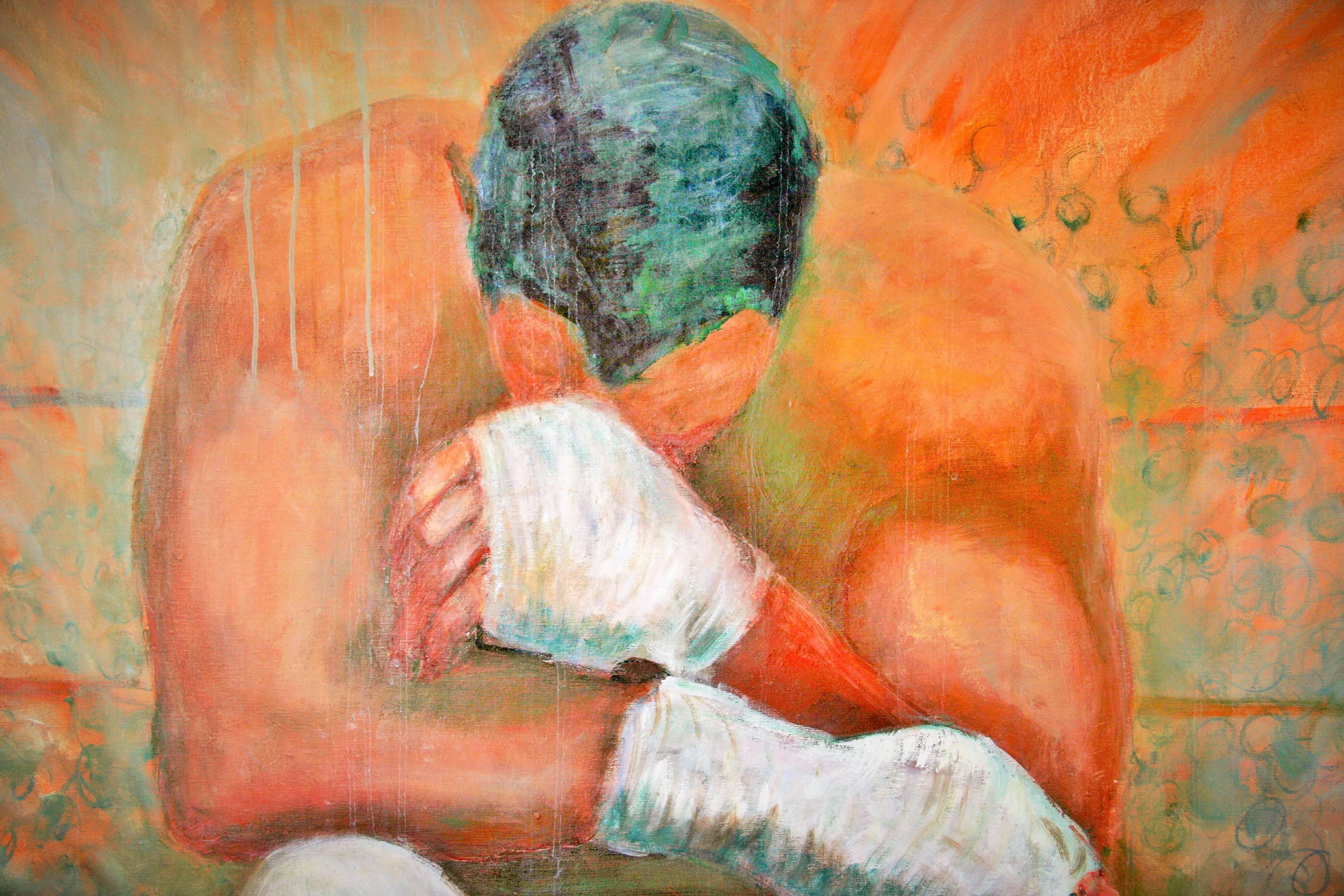    Boxer Before The Fight   - Painting by Silvana Liotti