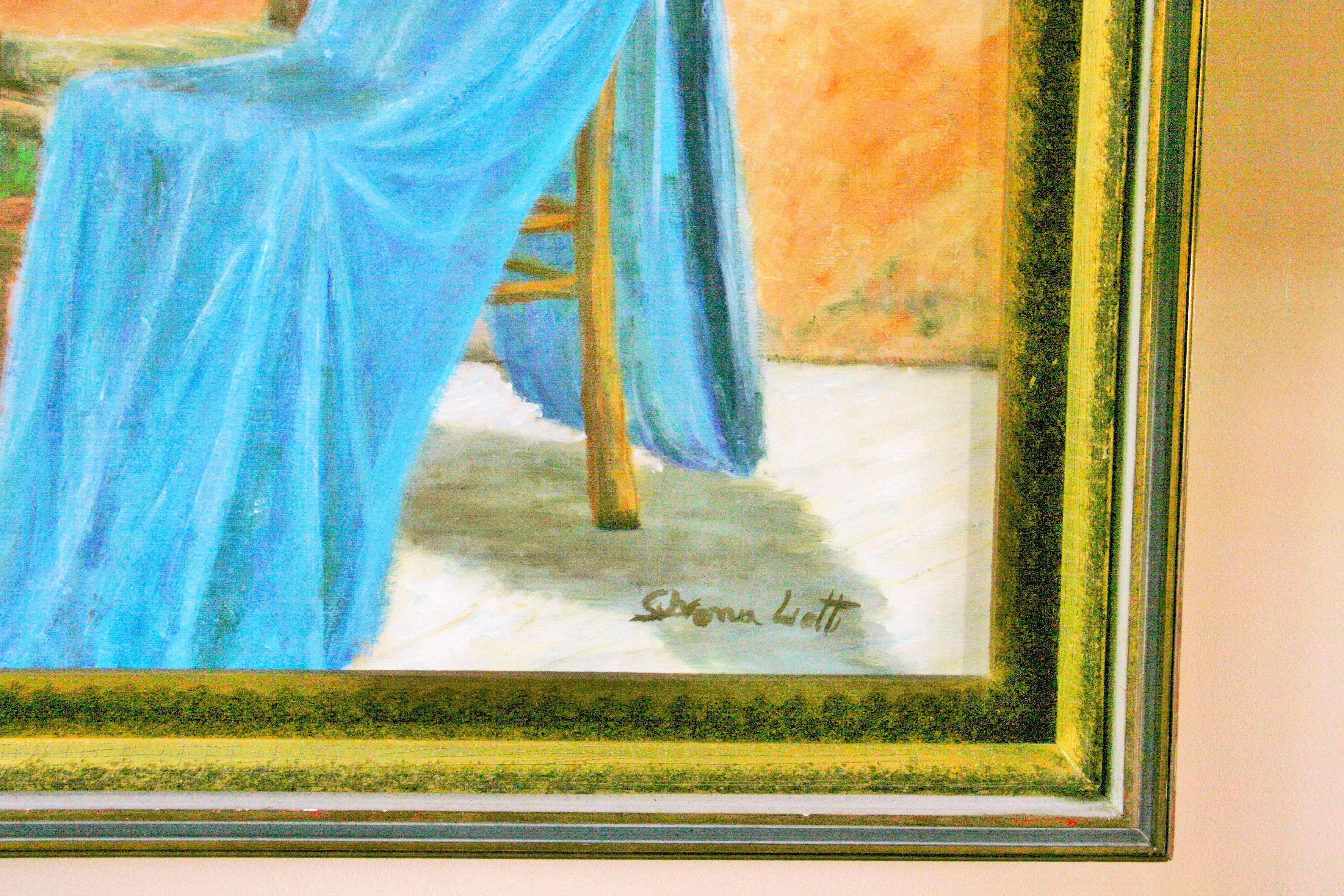 Huile impressionniste italienne d'après-midi d'été dans le jardin   Peinture en vente 1