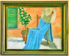  Italienischer Impressionist Sommernachmittag im Garten Landschaft Öl   Malerei