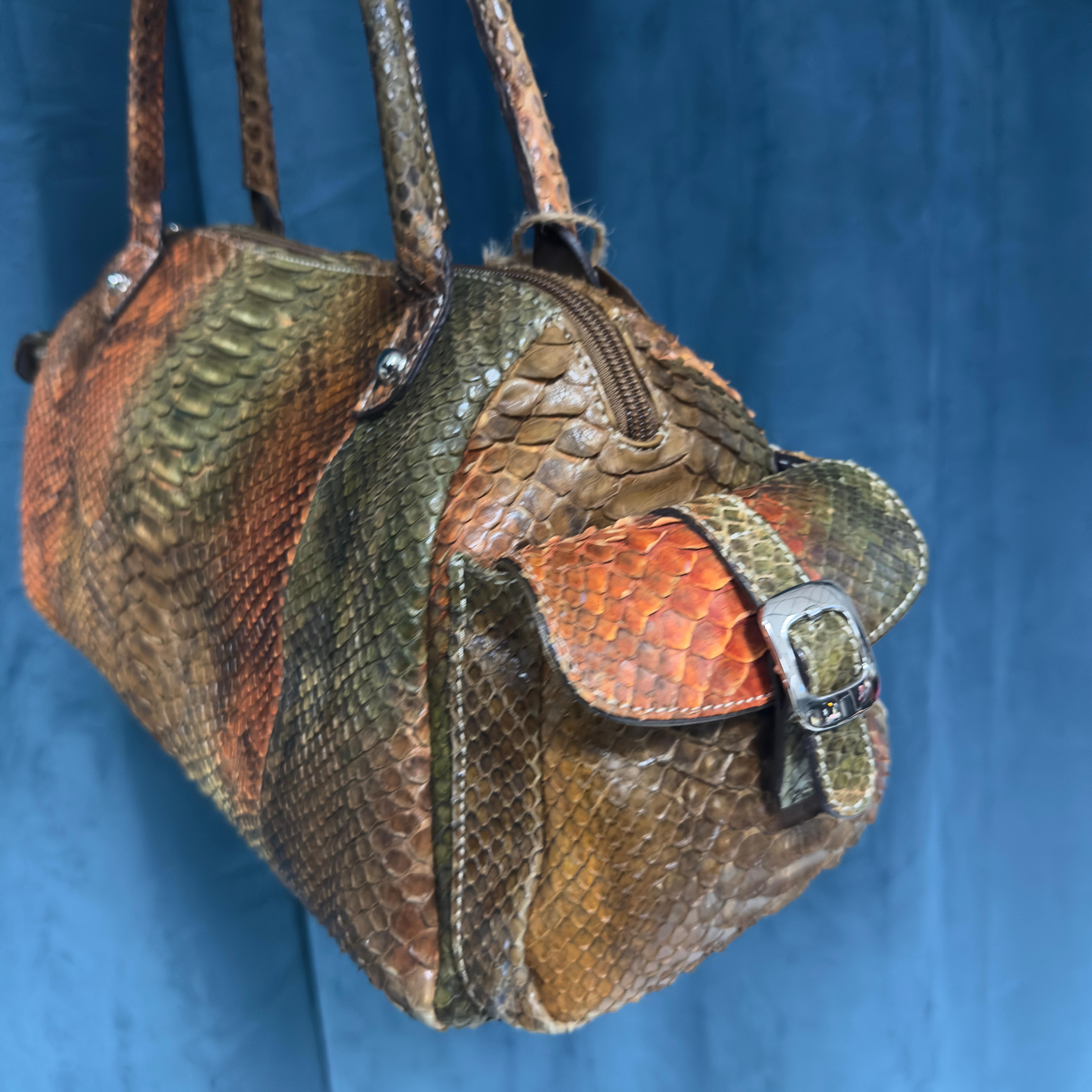 Silvano Biagini Multicolored Python Bag, Italy - image 15