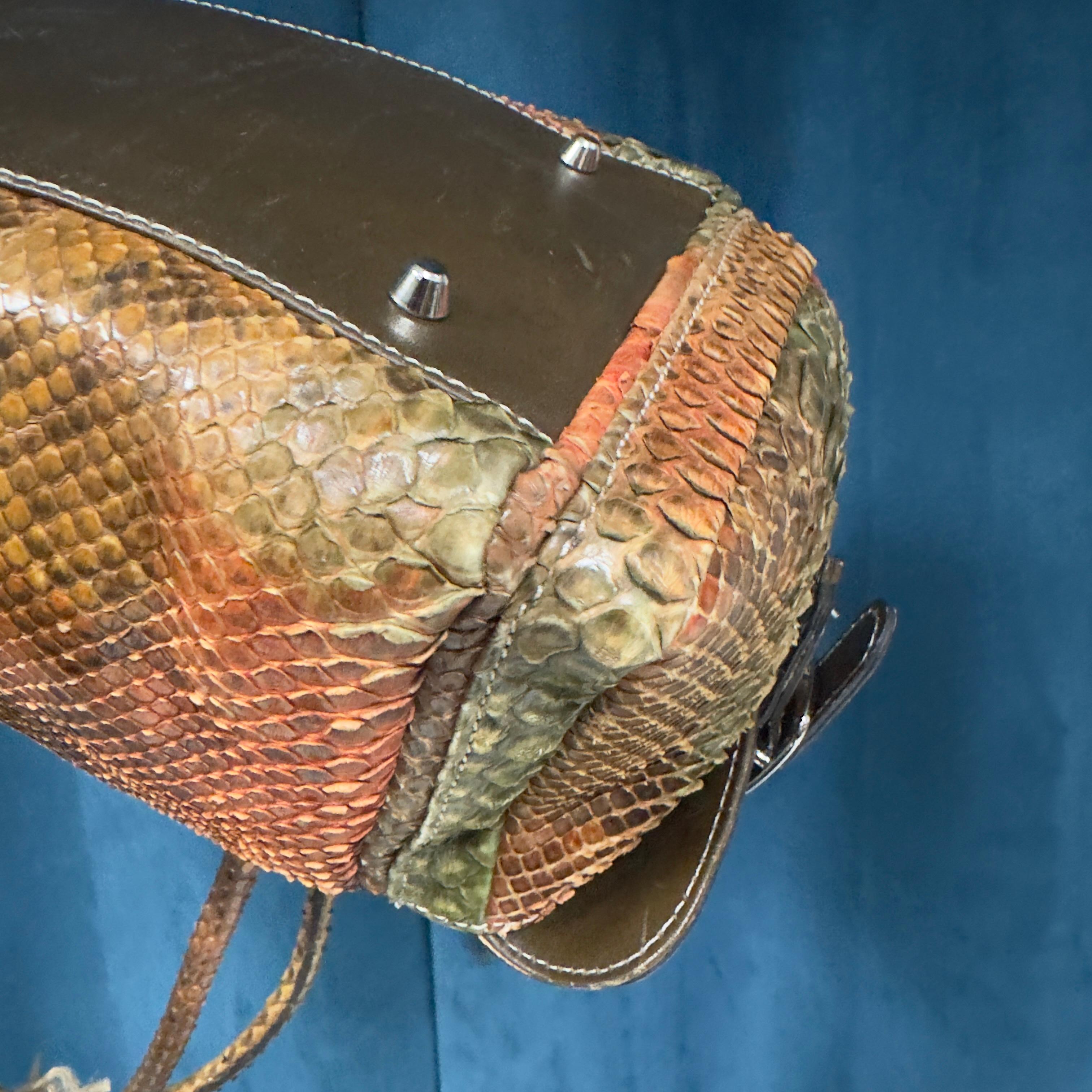 Silvano Biagini Multicolored Python Bag, Italy - image 19