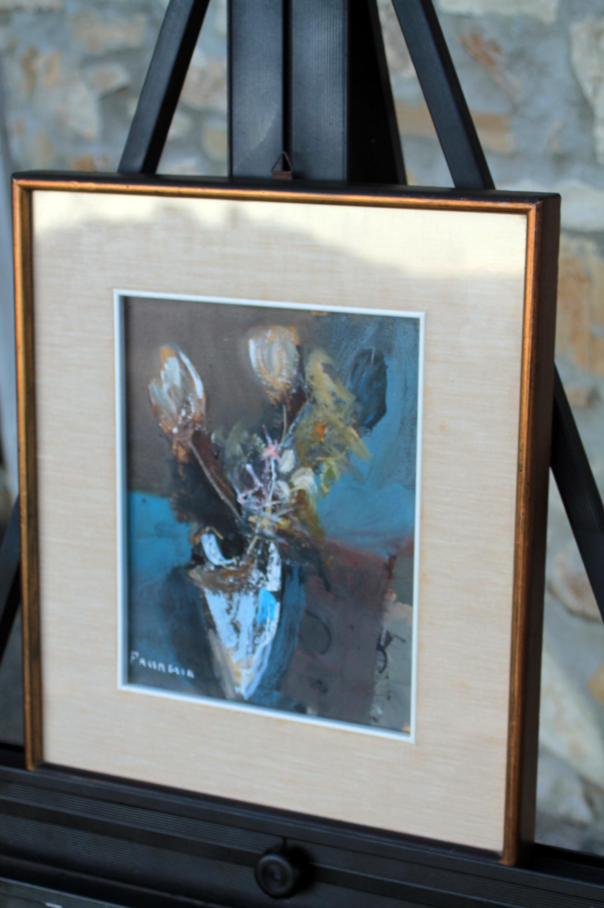 Silvano Passaglia  Oil on board, signed (40x33cm)  Gorgeous still life, framed For Sale 3