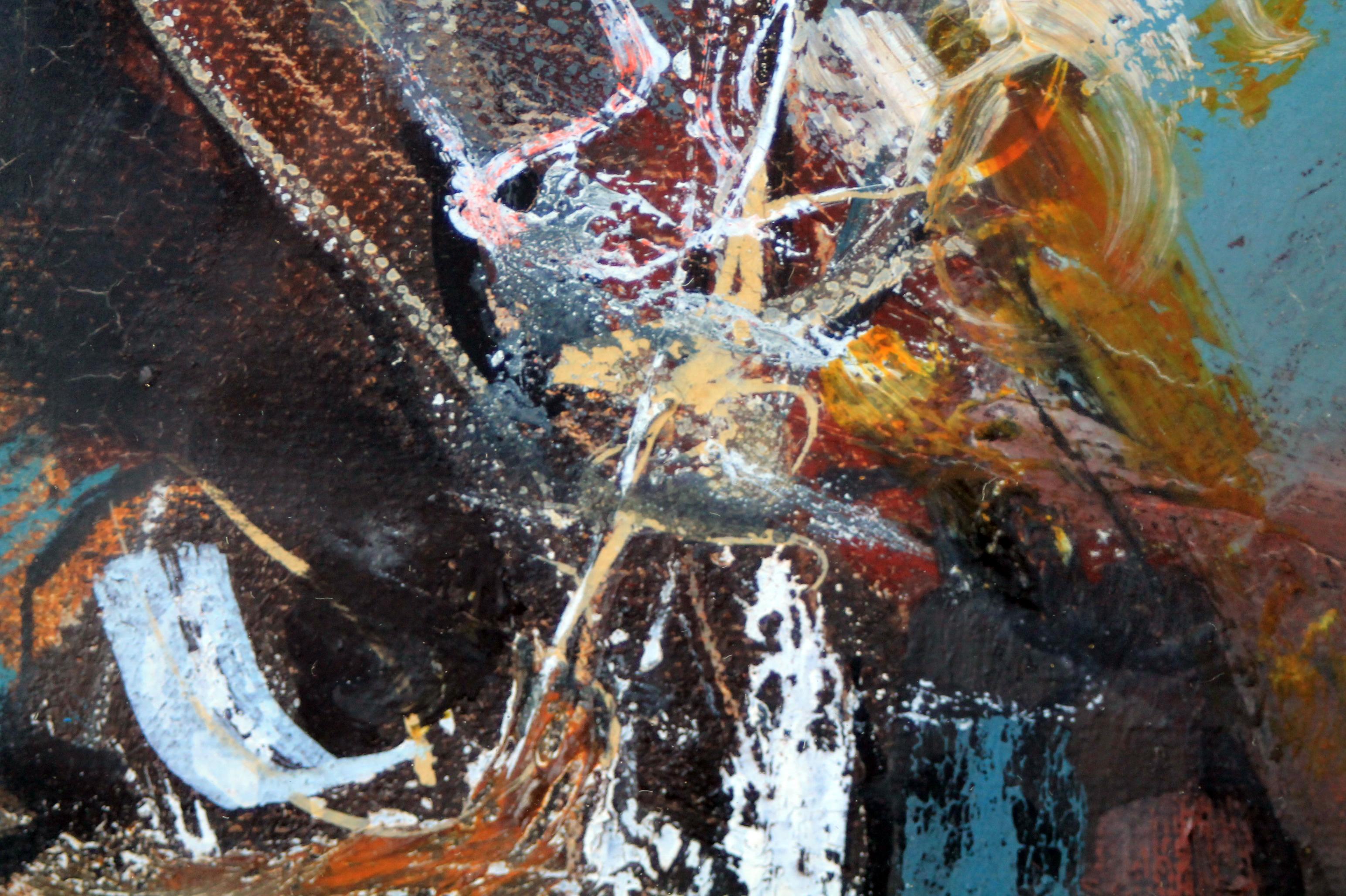 Italian Silvano Passaglia  Oil on board, signed (40x33cm)  Gorgeous still life, framed For Sale