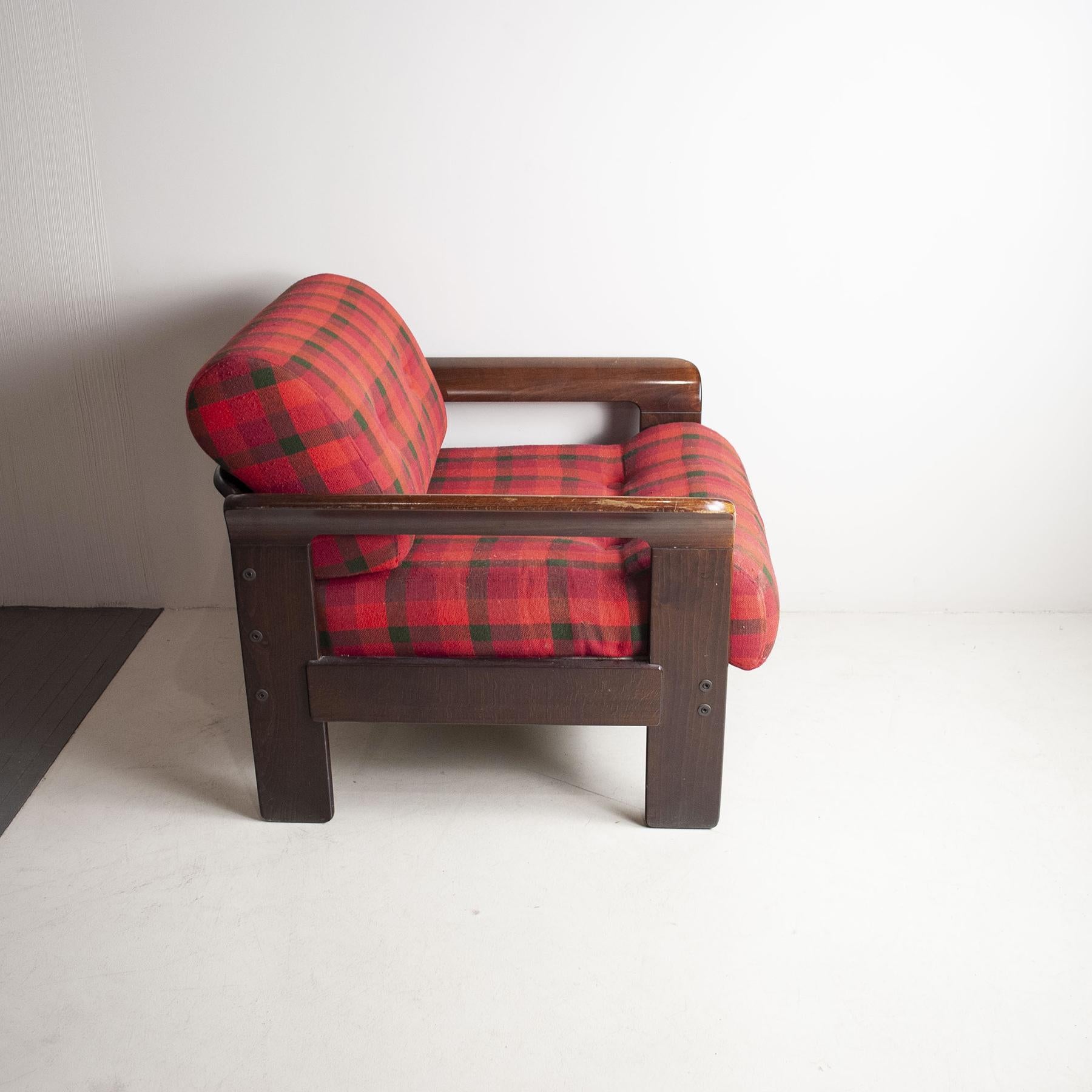 Silvano Passi Italian Mid-Century Wooden Armchair, 1970s For Sale 1