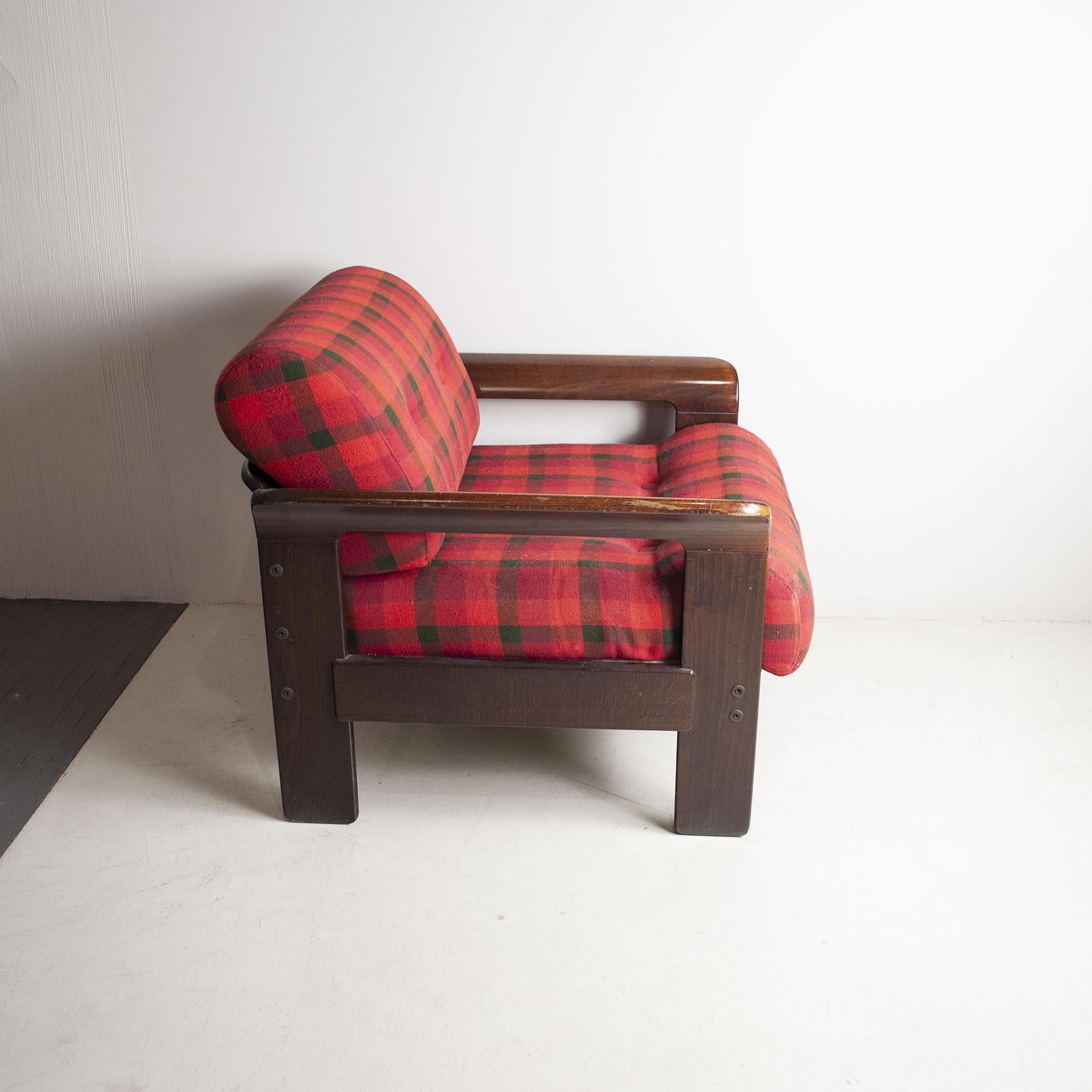 Silvano Passi Italian Mid-Century Wooden Armchair, 1970s For Sale 3