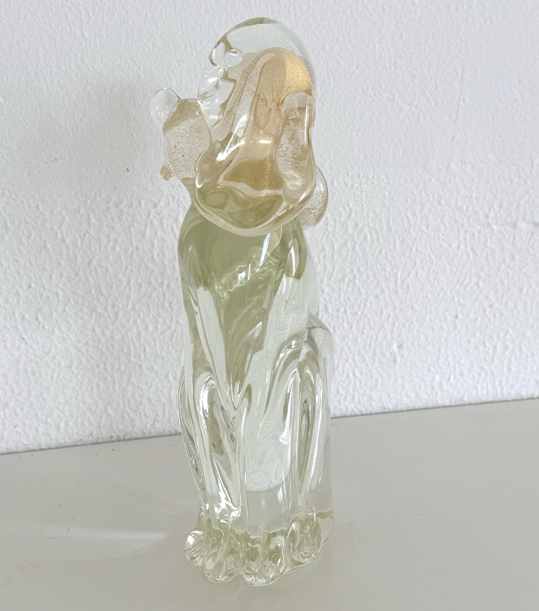 Escultura de perro en cristal de Murano de Silvano Signoretto, años 90 en venta 2