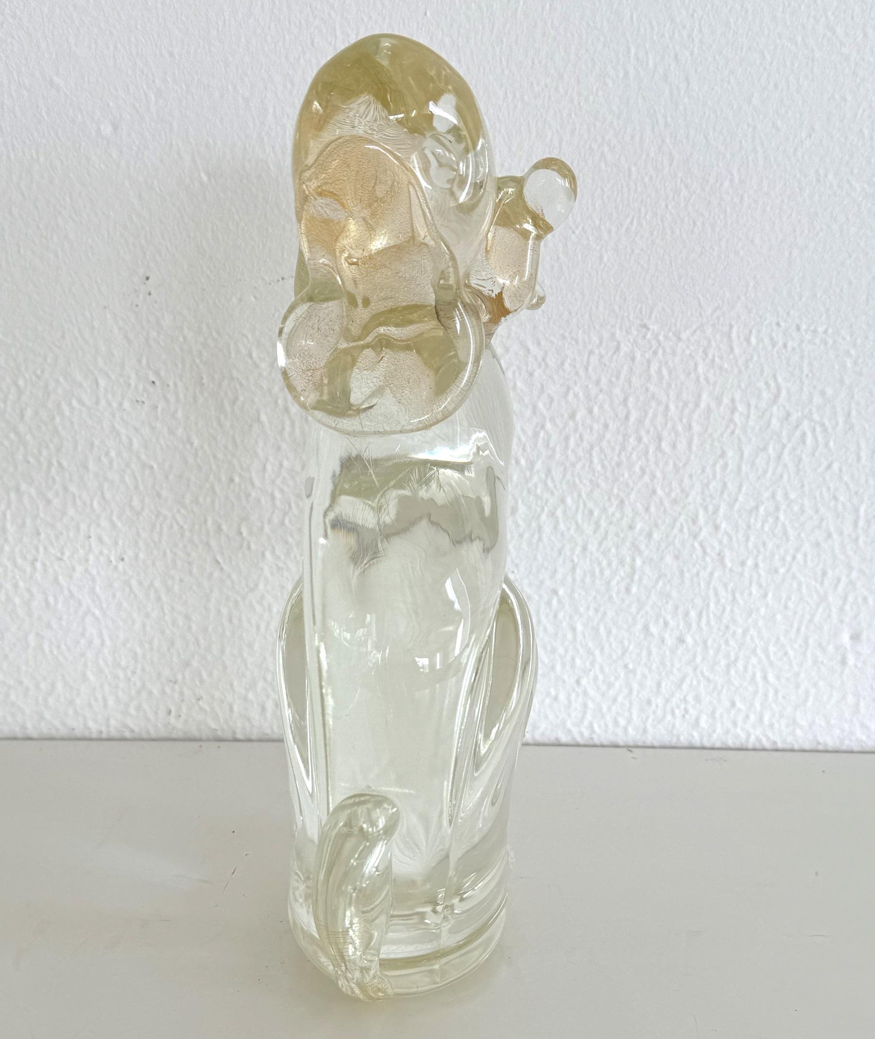 Escultura de perro en cristal de Murano de Silvano Signoretto, años 90 Cristal de Murano en venta