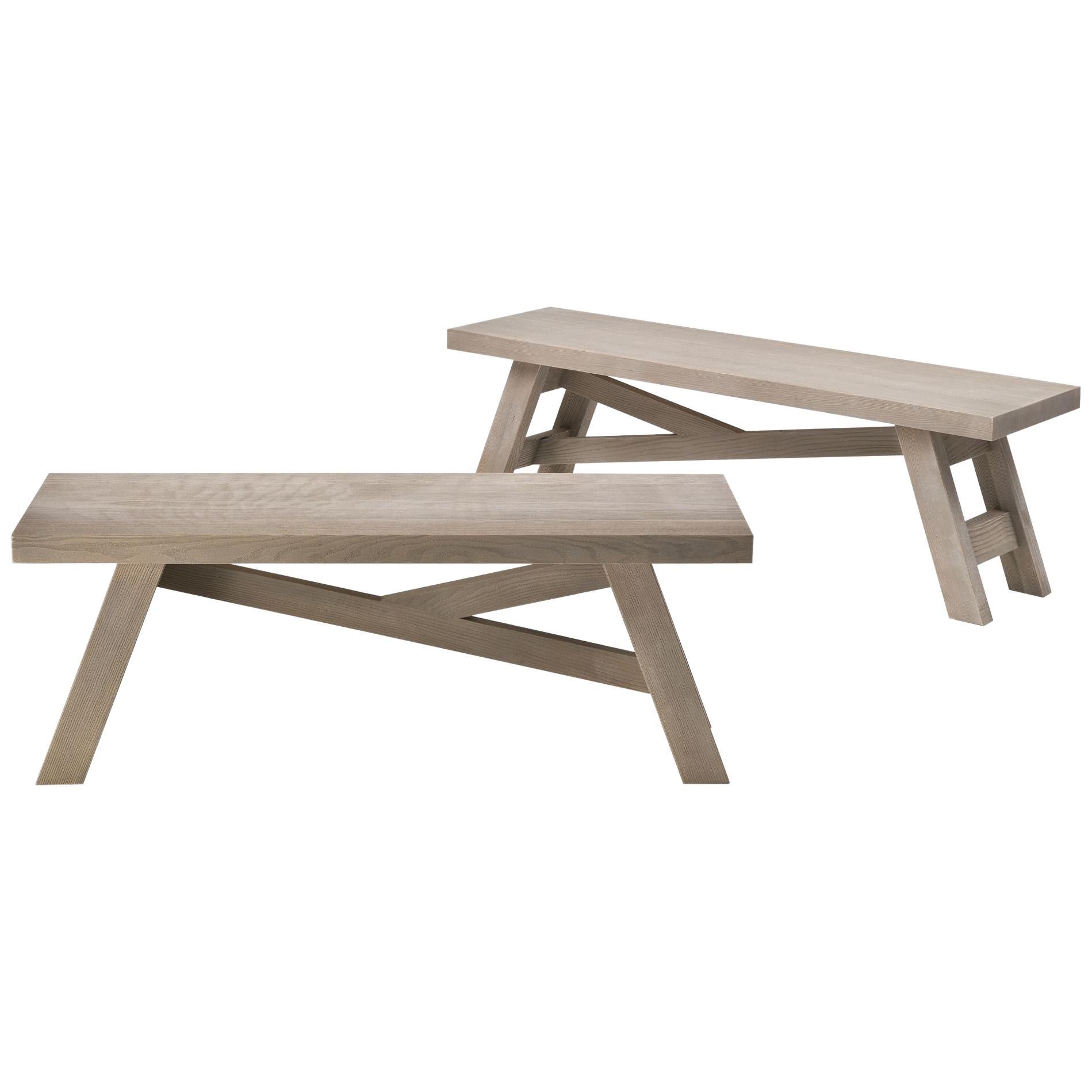 SILVANUS Outdoor Wooden Bench in Solid Sassafrass