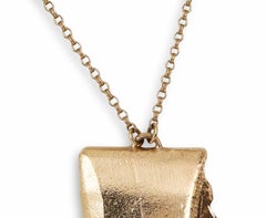 Silver 1 Hand-Sculpted Necklace in Cast Bronze by Marion Fillancq