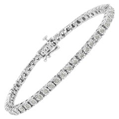 Bracelet tennis serti de diamants véritables de 1,0 carat