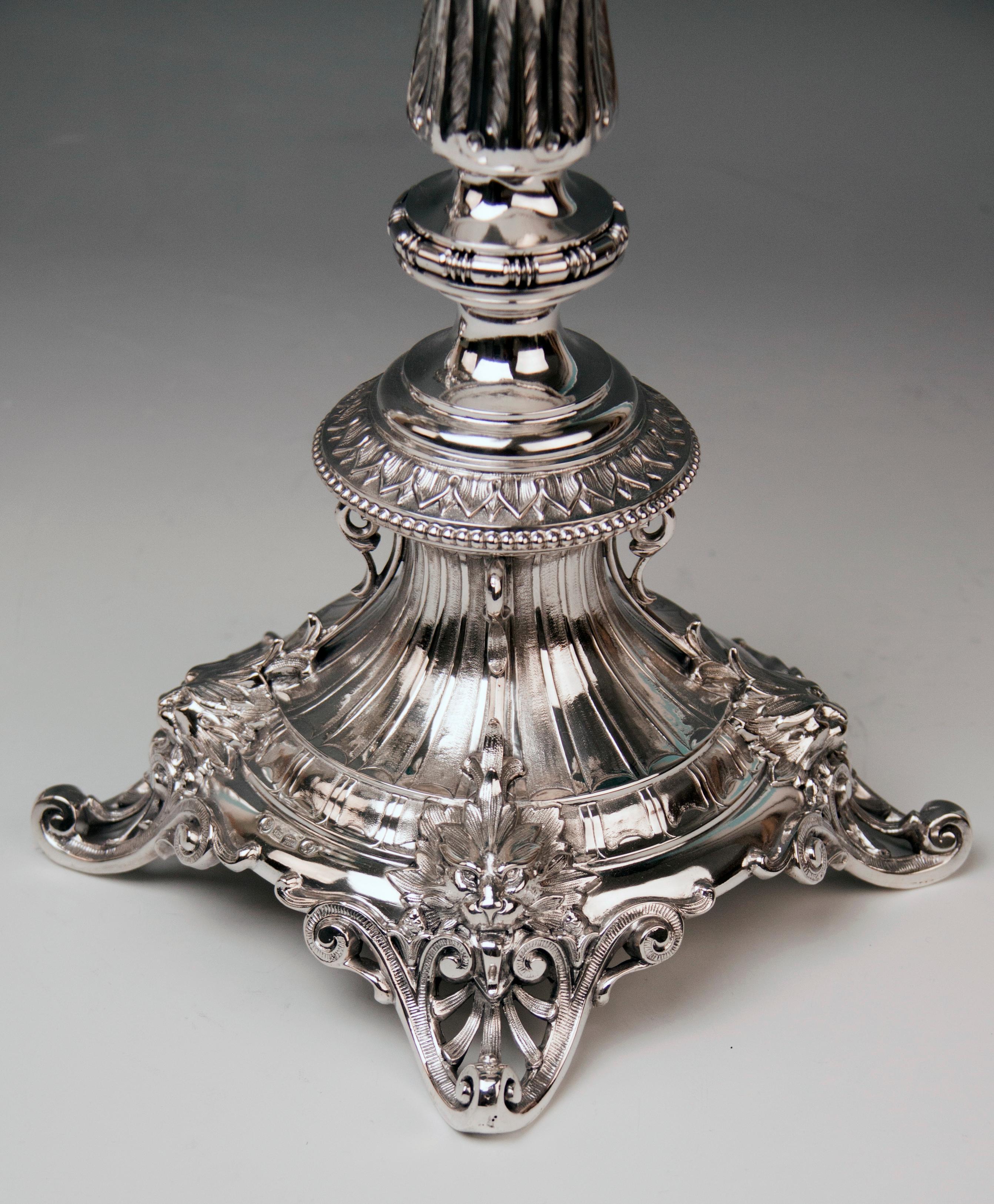 Silver 12 Lot 750 Germany Berlin Two Candelabras, circa 1860 In Good Condition In Vienna, AT