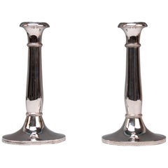 Silver 13 Lot 812.5 Vienna Two Biedermeier Candlesticks, circa 1830, Austria