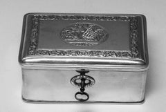 Silver 13 Lot Austrian Biedermeier Sugar Box Chest Vienna Franz Schiffer