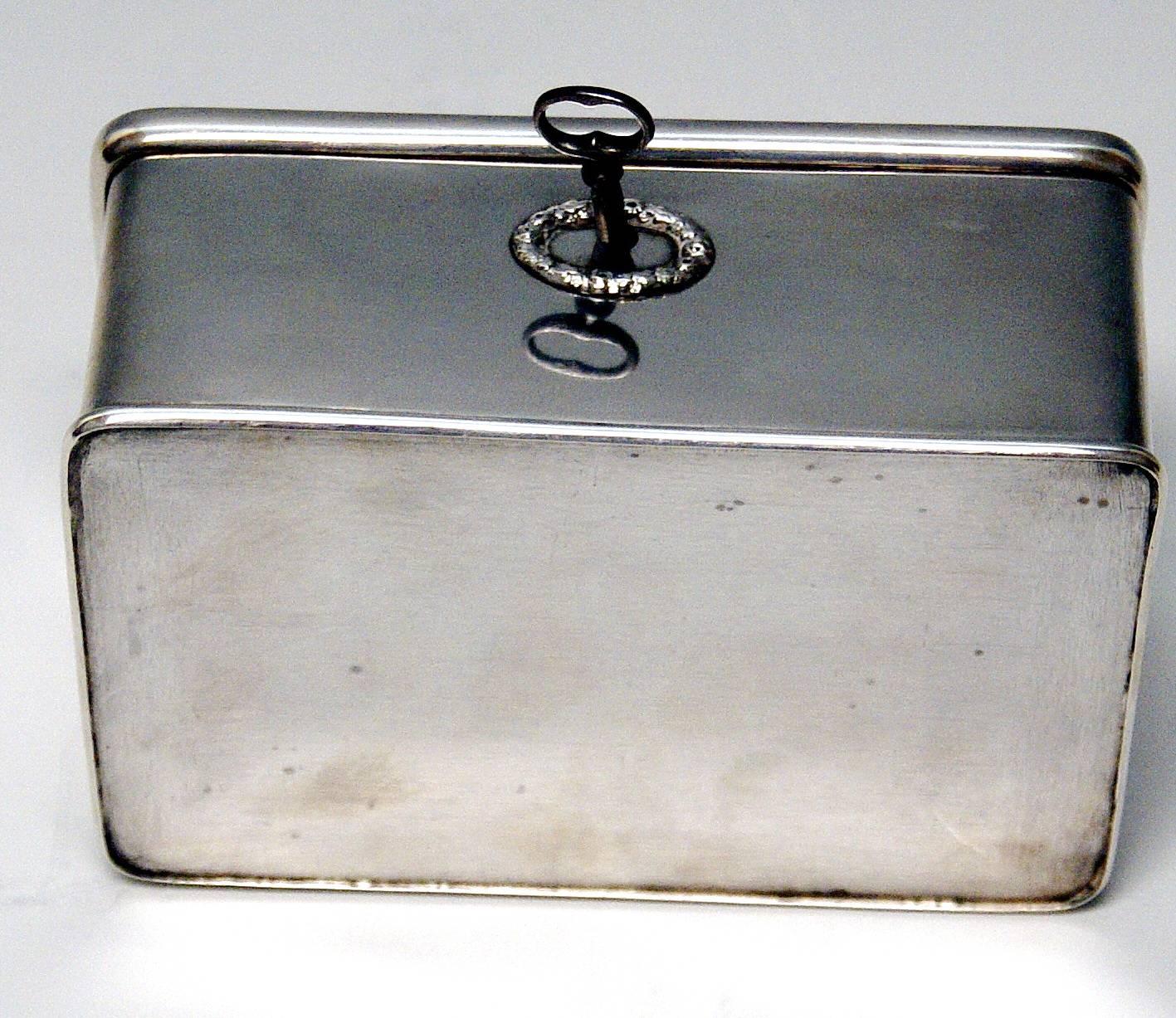 Silver 13 Lot Austrian Biedermeier Sugar Box Chest Vienna Franz Schiffer 1