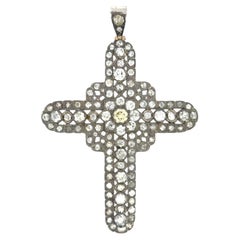 Silver & 14k Gold Cross Pendant