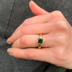 Silver 18 Karat 22 Karat Yellow Gold Blue Green Sapphire Ring