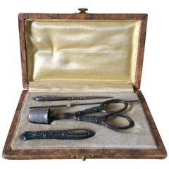 Antique Silver 1914 Sewing Kit
