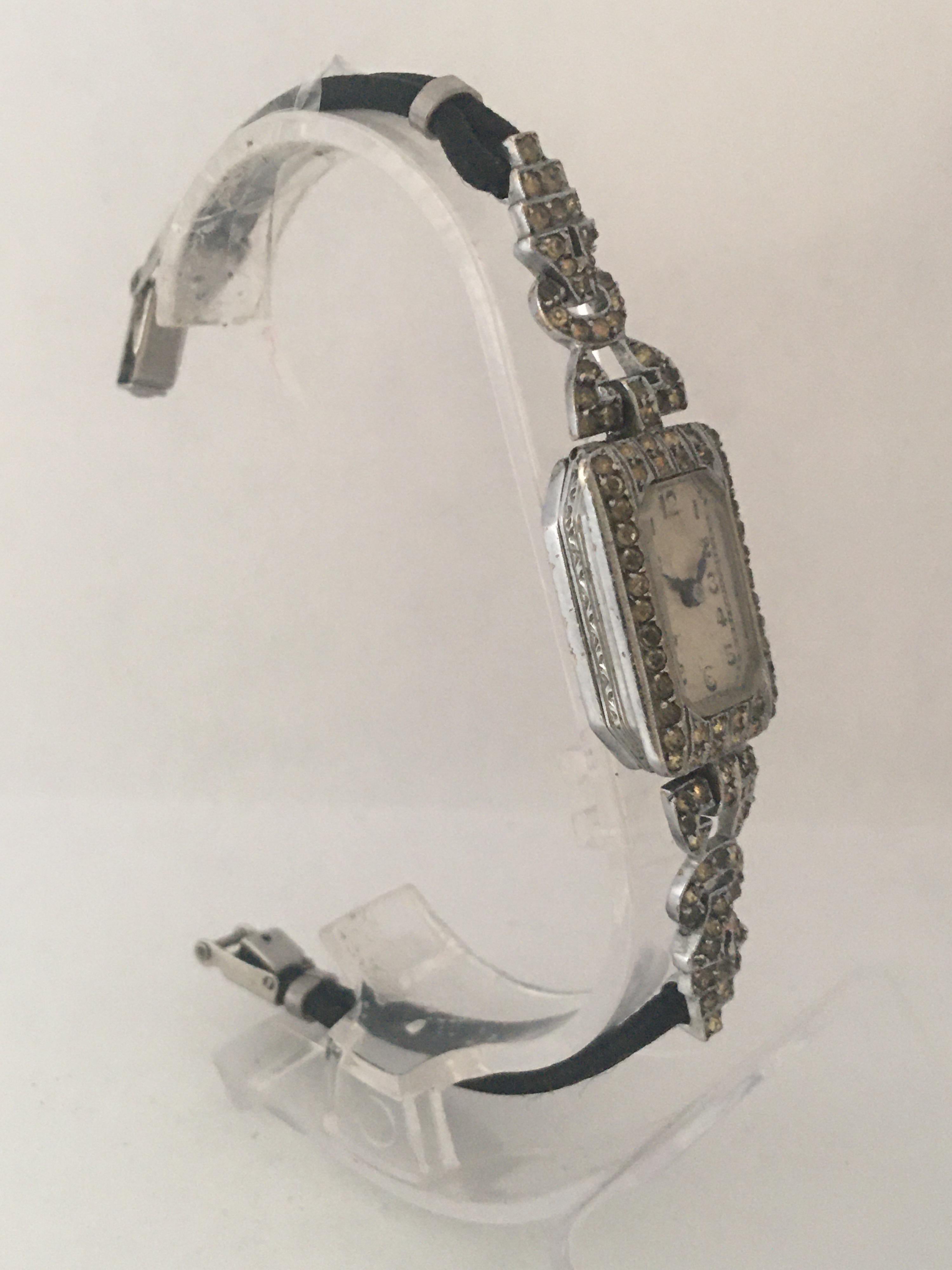 Silver 1930s Art Deco Ladies Cocktail Watch In Good Condition In Carlisle, GB