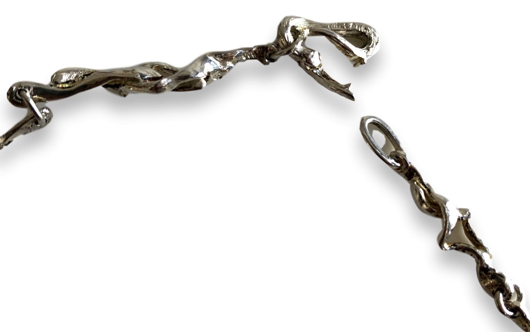 Silver 1970s Virgo Zodiac Pendant Necklace by Gilbert Albert 1