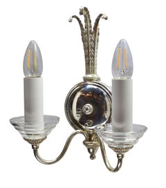 Silver 2-Arm Sconce with Center Tassel