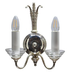 Silver 2-Arm Sconce with Center Tassel