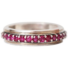 Silver/22 Karat Gold Inlay Ruby Ring