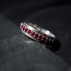 Silver/22 Karat Gold Inlay Ruby Ring