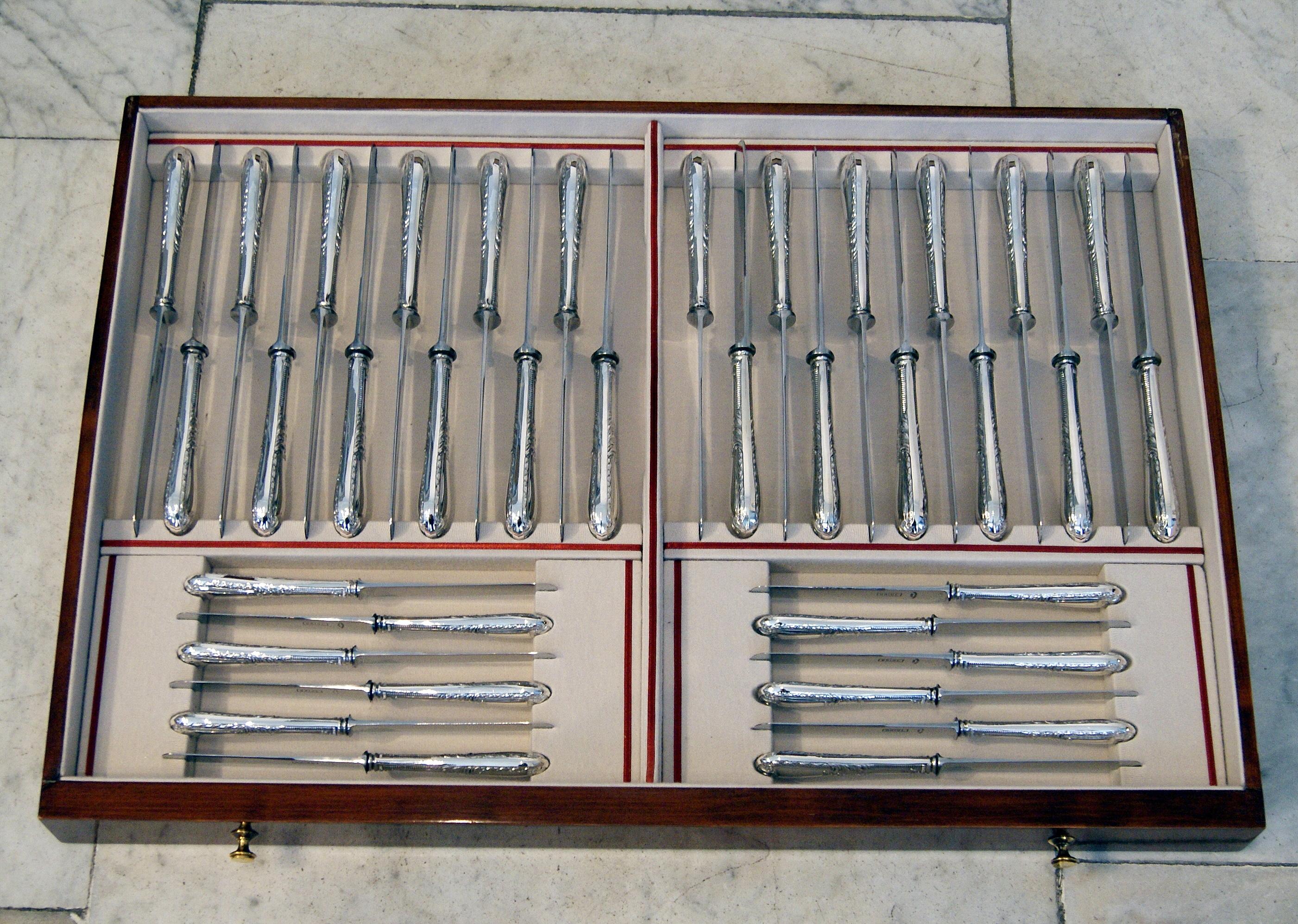 Art Nouveau Silver 234-Pieces Cutlery Set 12 Persons Oriol Barcelona In Showcase 2