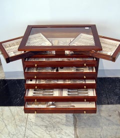 Art Nouveau Silver 234-Pieces Cutlery Set 12 Persons Oriol Barcelona In Showcase