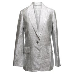 Silberner 3.1 Phillip Lim Metallic Blazer Größe US 4