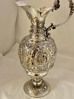 Silver 780/00 Pitcher Made in Hanau circa 1900, Handmade, Neo Baroque