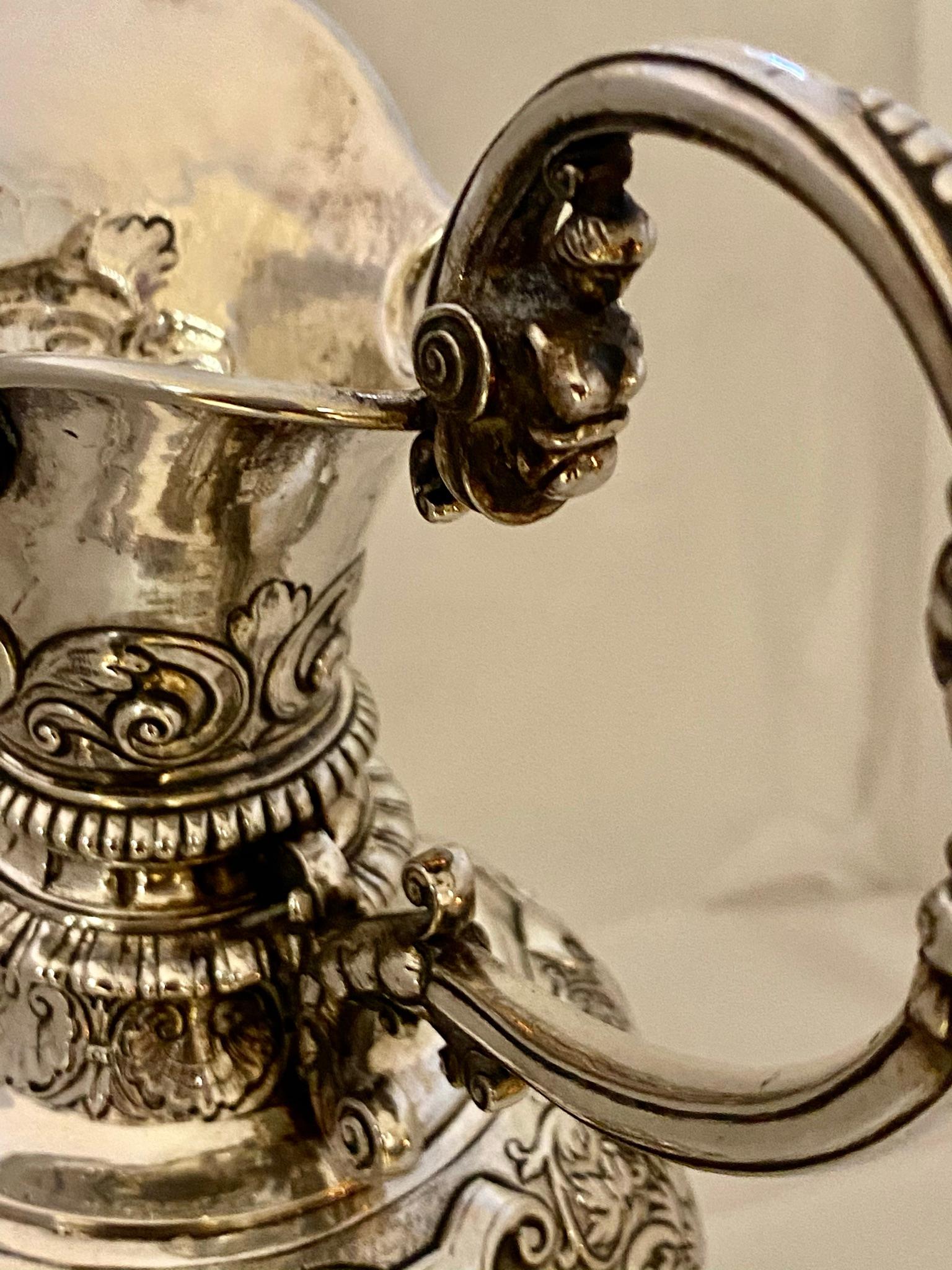 Silver 780/00 Pitcher Made in Hanau circa 1900, Handmade, Neo Baroque For Sale 1