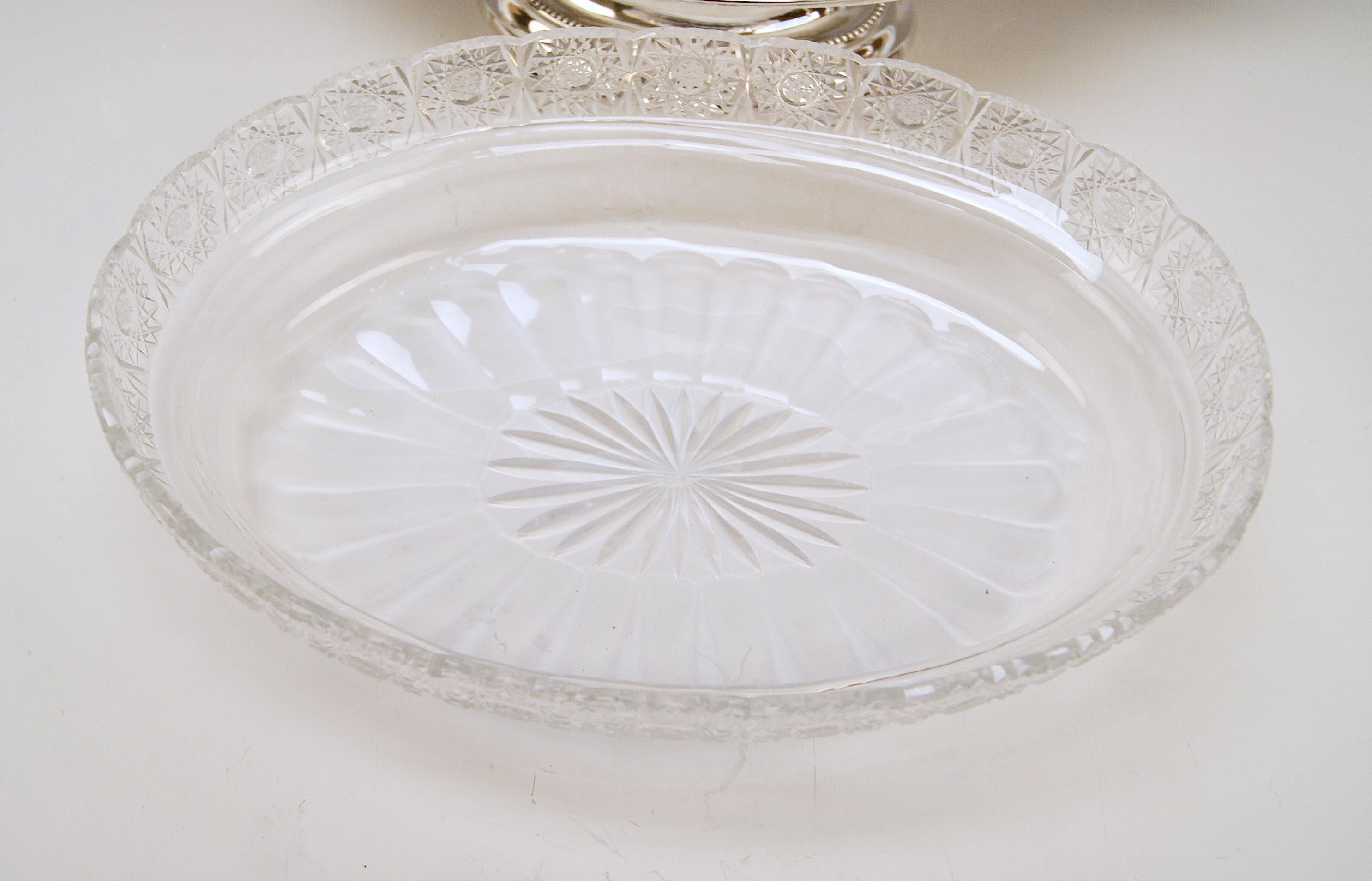 Silver 800 Art Nouveau Flower Bowl Original Glass Liner Germany, circa 1900-1905 3