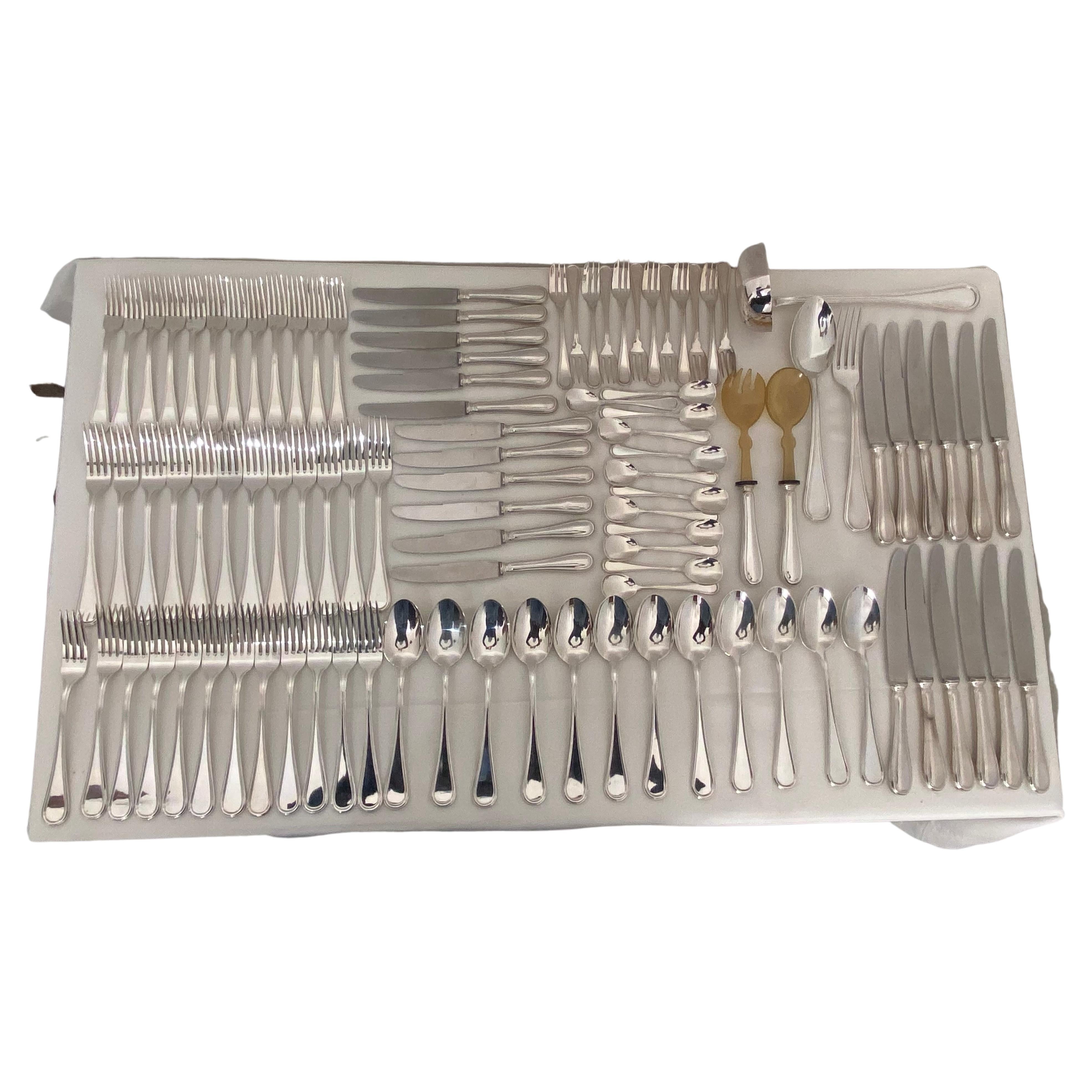 800 Silver Cutlery 101 Pieces with Double Forks with Antioxidant Cases For Sale