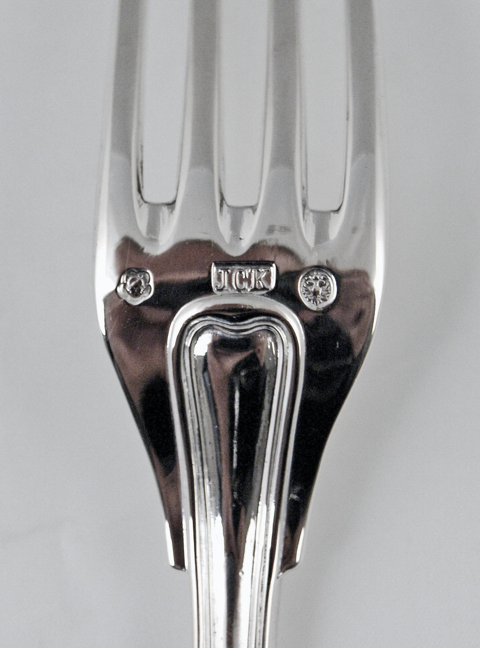 Silver 800 Cutlery Set Klinkosch Austria Vienna 91 Pieces 12 Persons Made 1900 4