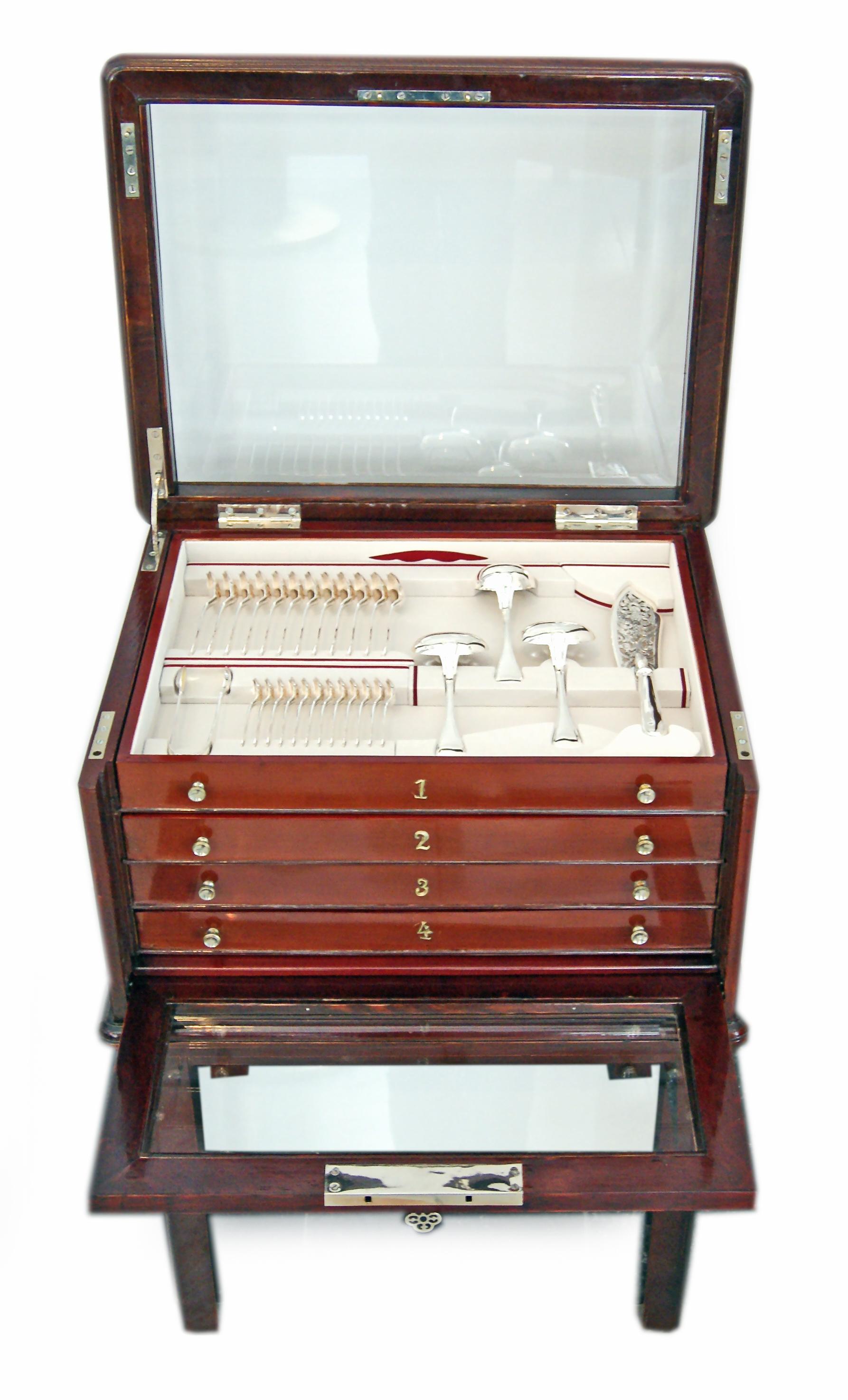 Silver 800 Cutlery Set Klinkosch Austria Vienna 91 Pieces 12 Persons Made 1900