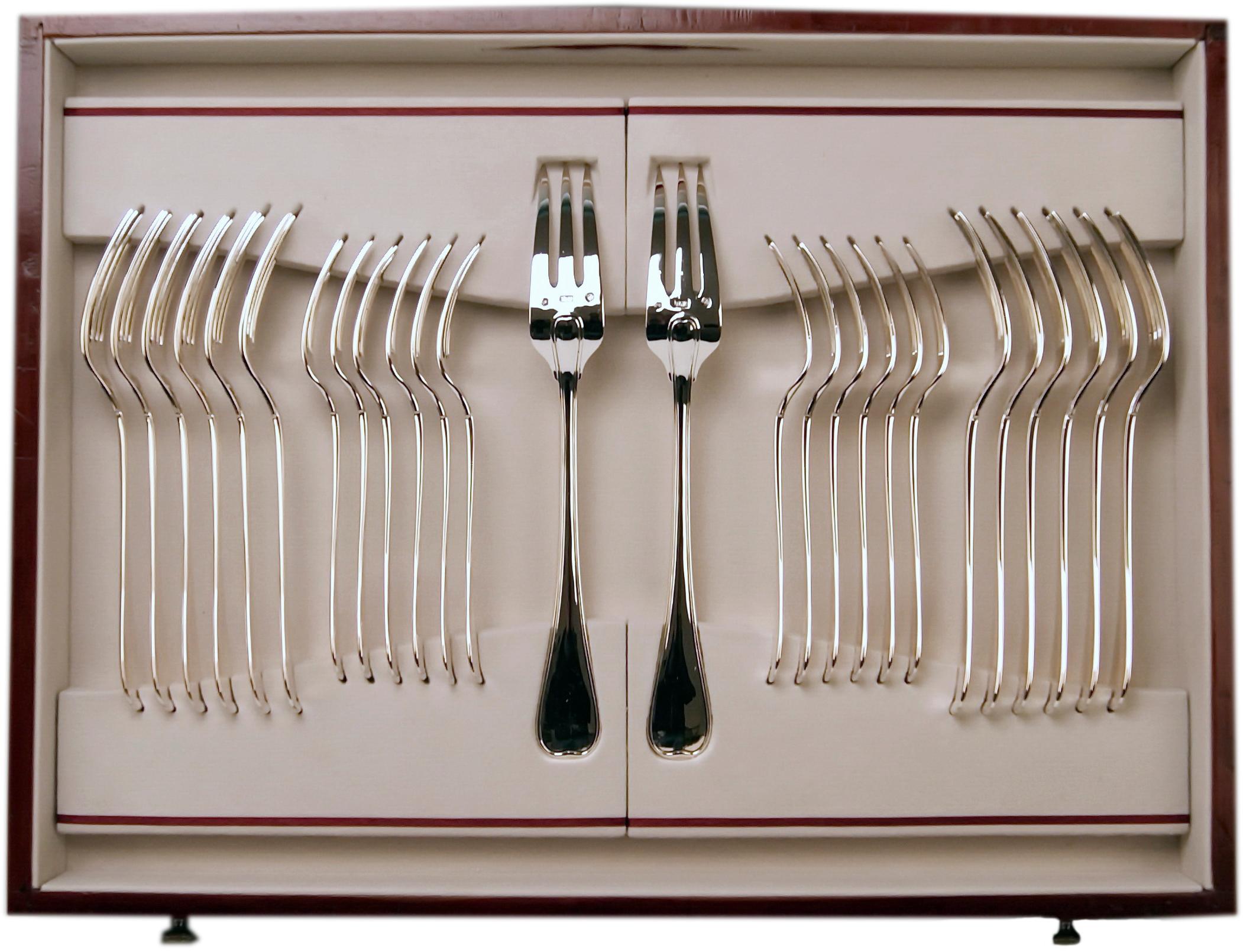 Early 20th Century Silver 800 Cutlery Set Klinkosch Austria Vienna 91 Pieces 12 Persons Made 1900