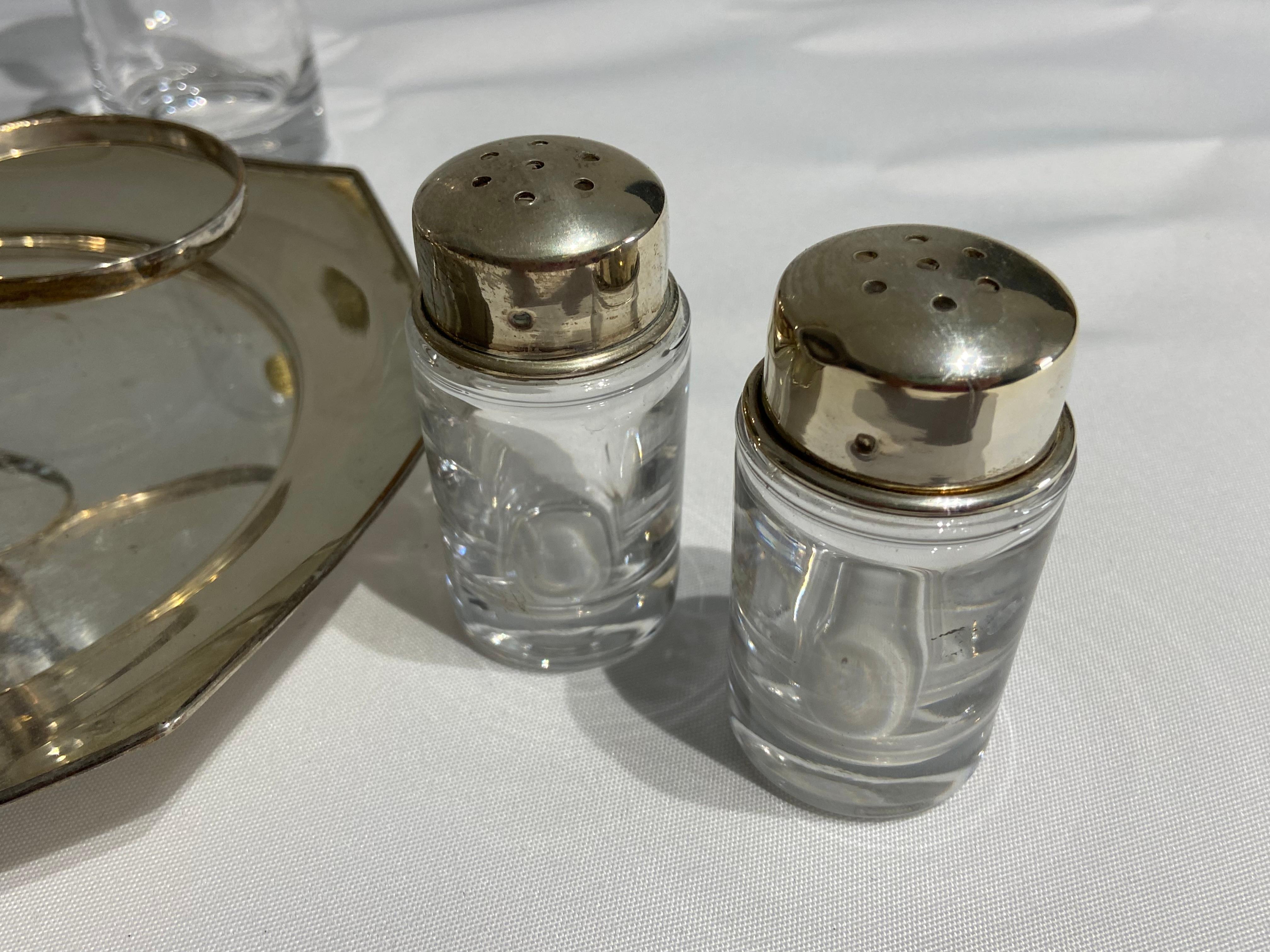Women's or Men's Silver 800 Oil / Vinegar / Salt / Pepper Set, Menage For Sale