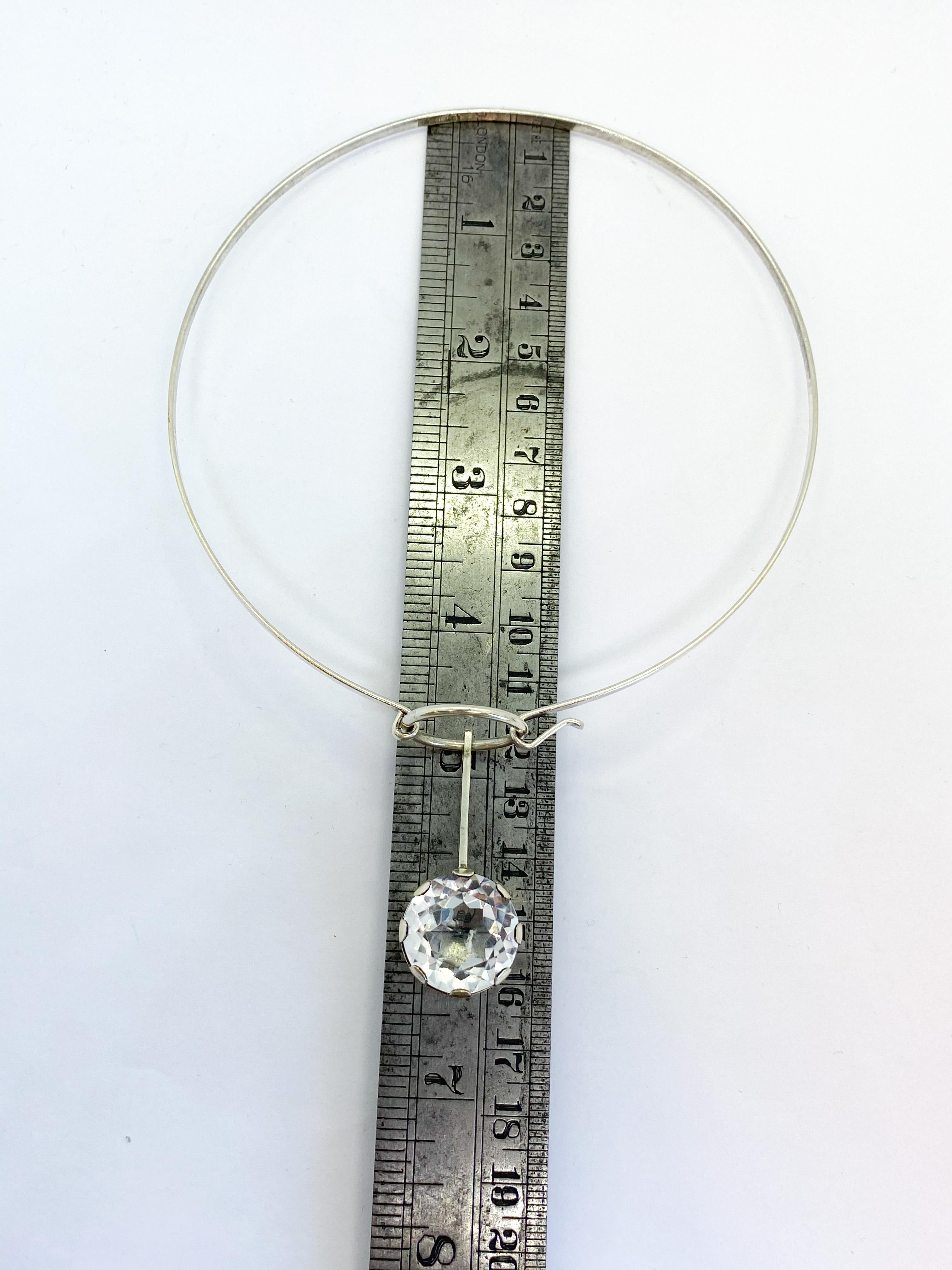 Silver 830 Set Necklace, Ring and Bracelet Finland Rock Crystal 2