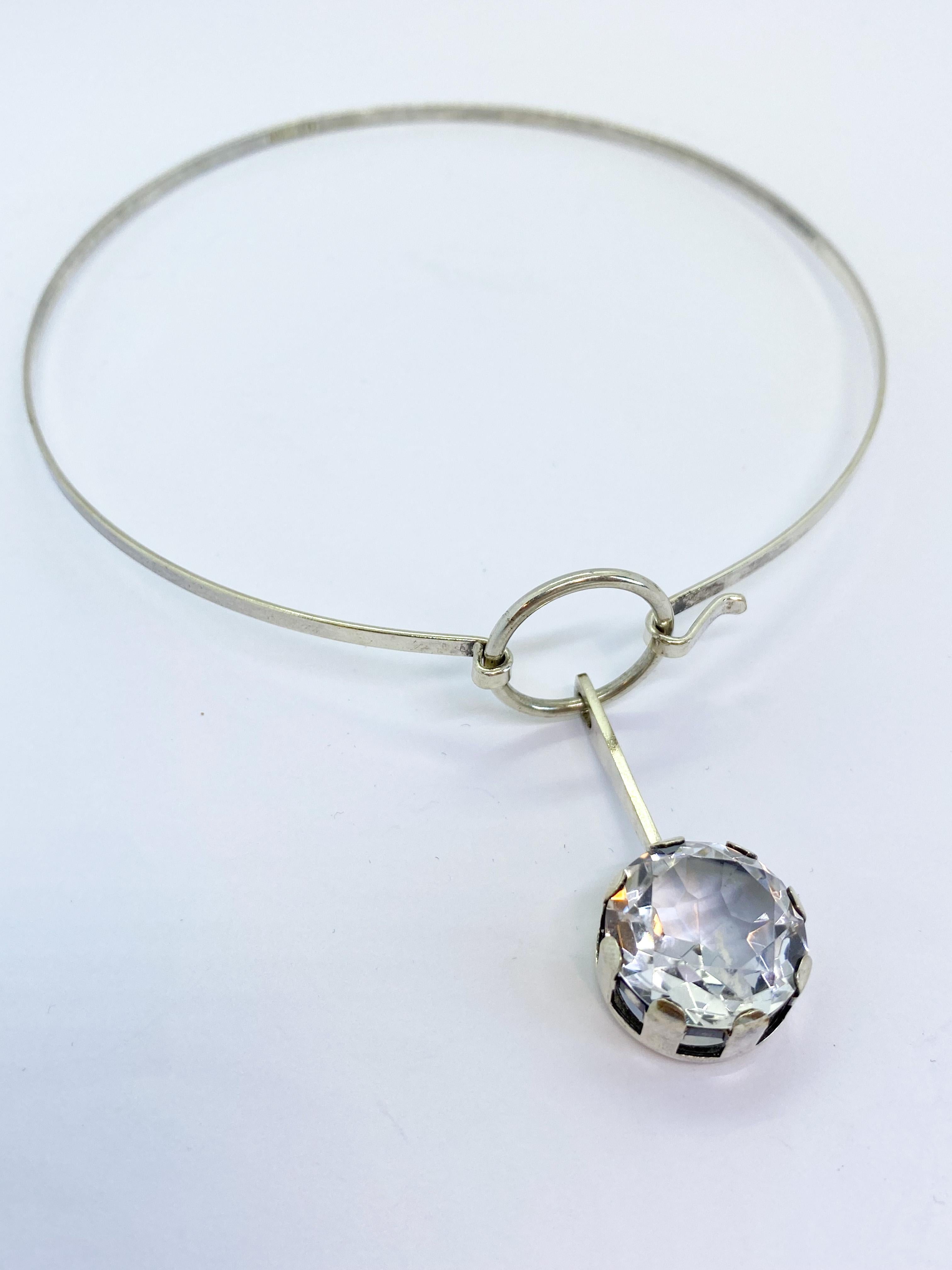 Silver 830 Set Necklace, Ring and Bracelet Finland Rock Crystal 3