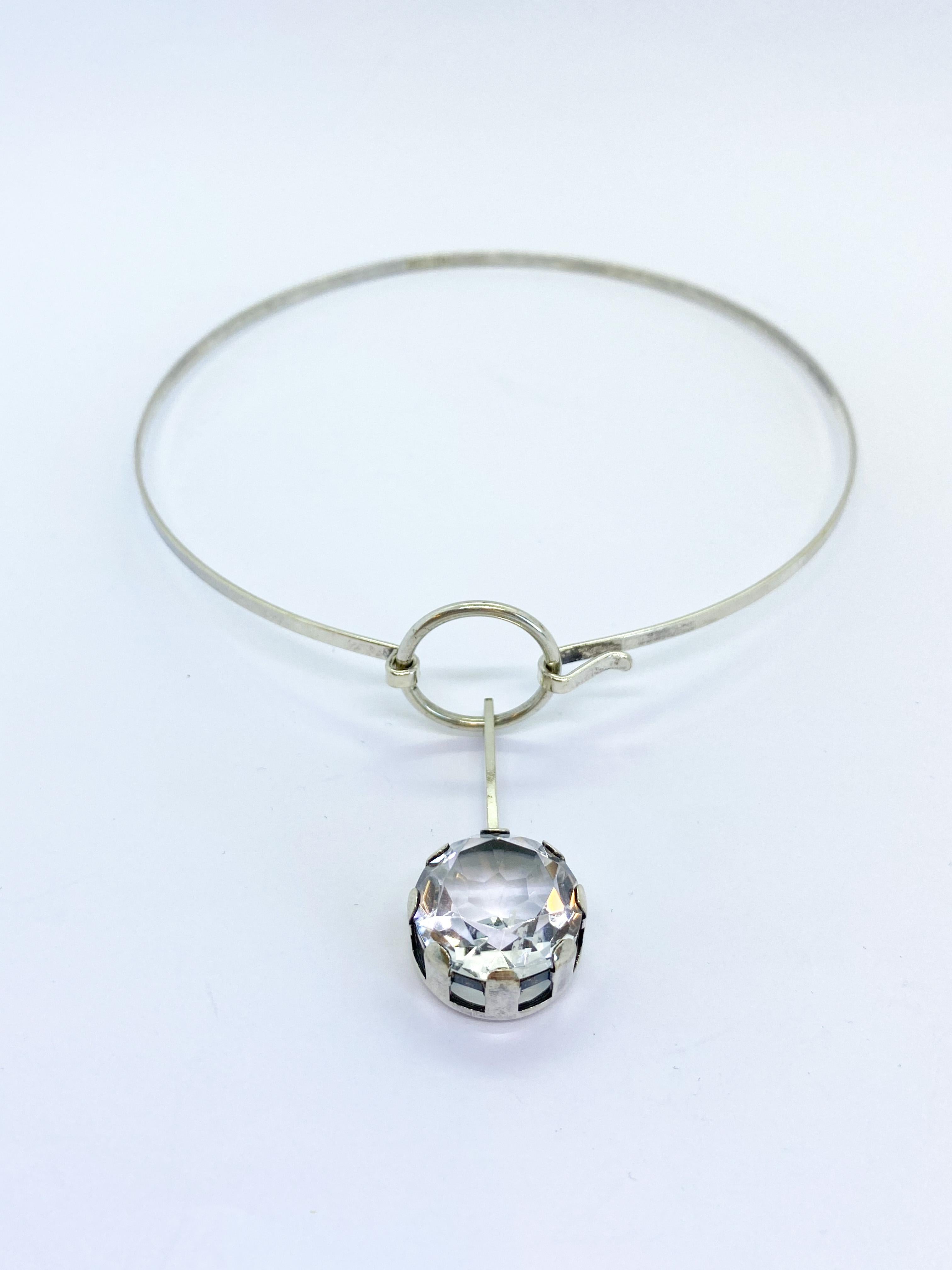 Silver 830 Set Necklace, Ring and Bracelet Finland Rock Crystal 6