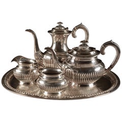 Silver '835/1000' Coffee and Tea Service Set, 5 Pieces, Netherlands, circa 2000